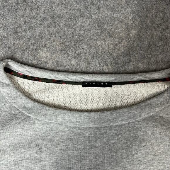 Sisley Sweater Womens Small Gray Bow Bell Sleeve Heather Gray Sweatshirt - Picture 6 of 9